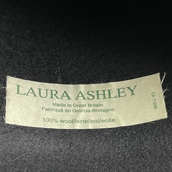 VTG Laura Ashley 100% Wool Hat Womens Black Derby Bowler Made In Great Britain - Picture 8 of 9